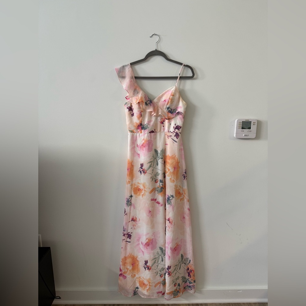 Crystal doll Floral One-Shoulder Dress